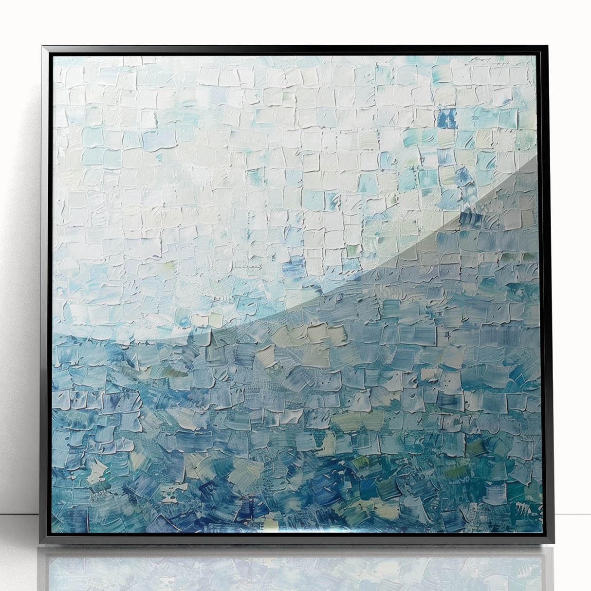 Textured Blue Office Wall Art – Modern Abstract Corporate Decor