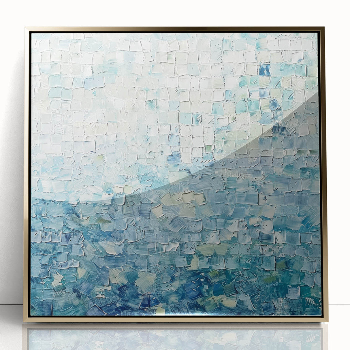 Textured Blue Office Wall Art – Modern Abstract Corporate Decor