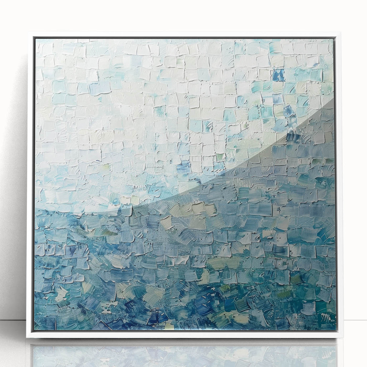 Textured Blue Office Wall Art – Modern Abstract Corporate Decor
