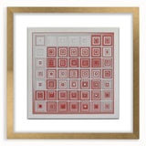 Abstract geometric frame featuring a gold mat and intricate design, perfect for modern decor. Ideal for showcasing artwork or photographs in style.