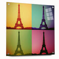 Large abstract wall art on acrylic glass featuring a blend of swirling gray and white tones.
