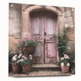 Acrylic glass print of a large abstract design featuring a French door, ideal for dining room or bedroom decor.