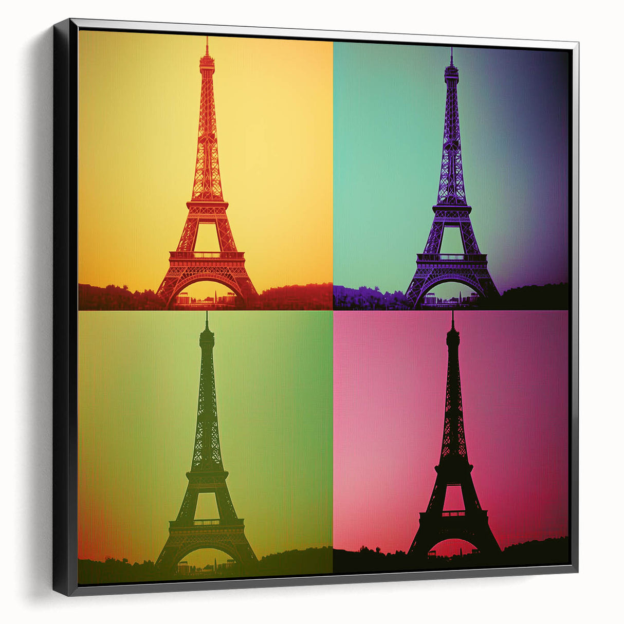 Black and white vintage poster art of a landscape on framed canvas, ideal for bedroom wall decor.