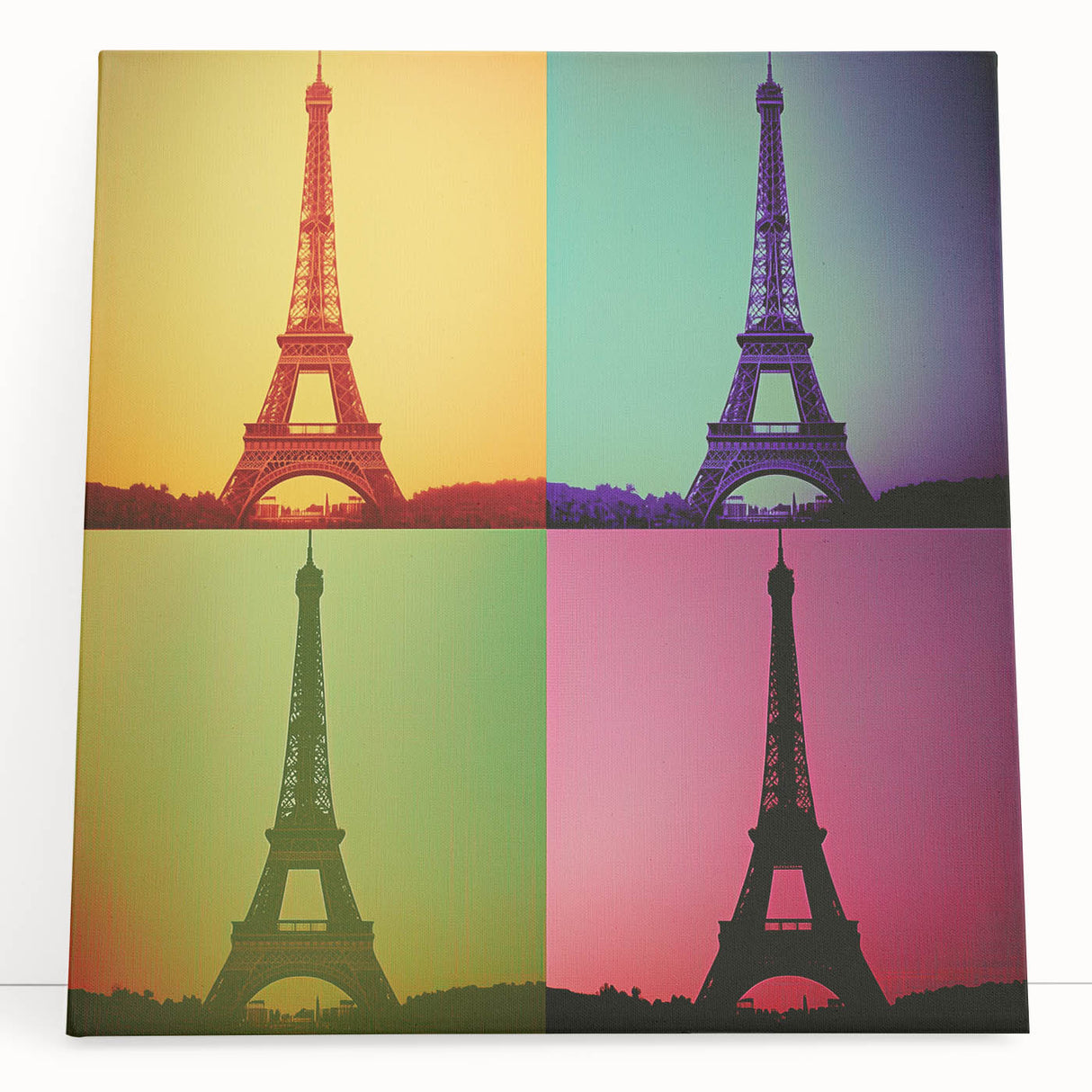 Large black and white architectural print on stretched canvas, ideal for kitchen wall art or bedroom ambiance.