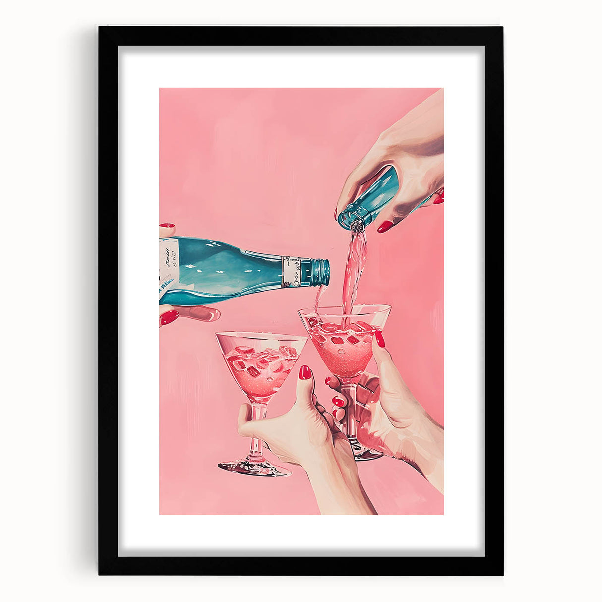 Extra large abstract art print featuring vibrant, textured colors on a black framed canvas, ideal for living room decor.