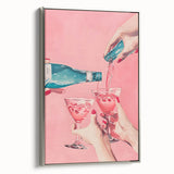 Landscape art painting of colorful hills on a black background, presented in a silver-framed canvas.