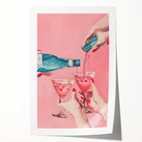 Extra large rolled print featuring a floral design in pastel shades, ideal for art wall dining room or bathroom.