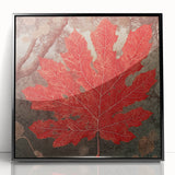 Framed wall art showcasing a vibrant design of flowers and botanical leaves on a black background, perfect for modern home decor. This acrylic artwork adds a stylish touch to any room.