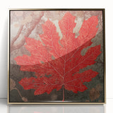 Framed wall art displaying a vibrant floral design with green leaves and gold accents, set against a white background, perfect for home decor enhancement.