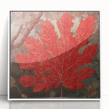 Framed acrylic wall art featuring a vibrant design of flowers and botanical leaves in shades of green and pink, set against a white background, perfect for home decor.