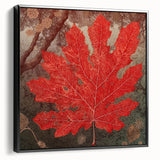 Framed wall art featuring a botanical design with vibrant flowers and leaves on a black background, showcasing a modern aesthetic perfect for home decor.