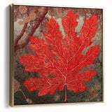 Framed canvas wall art featuring a contemporary design of vibrant flowers and botanical leaves in silver and gold tones, ideal for modern home decor.