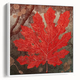 Framed wall art featuring a botanical design with colorful flowers and green leaves on a white canvas, showcasing a side view that highlights its elegance and texture. Perfect for enhancing home decor with a touch of nature.