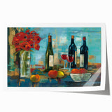 Extra large rolled print of vibrant floral art, ideal for art wall dining room or bathroom.