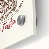 Large abstract wall art in vibrant colors on acrylic glass, ideal for dining room ambiance.