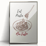 Mid-century modernist art depicting fruits in muted colors on a silver-framed acrylic, ideal for nursery wall art.