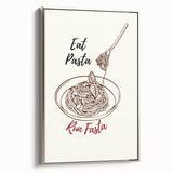 Landscape art painting featuring a vintage poster of colorful countryside on black framed canvas.