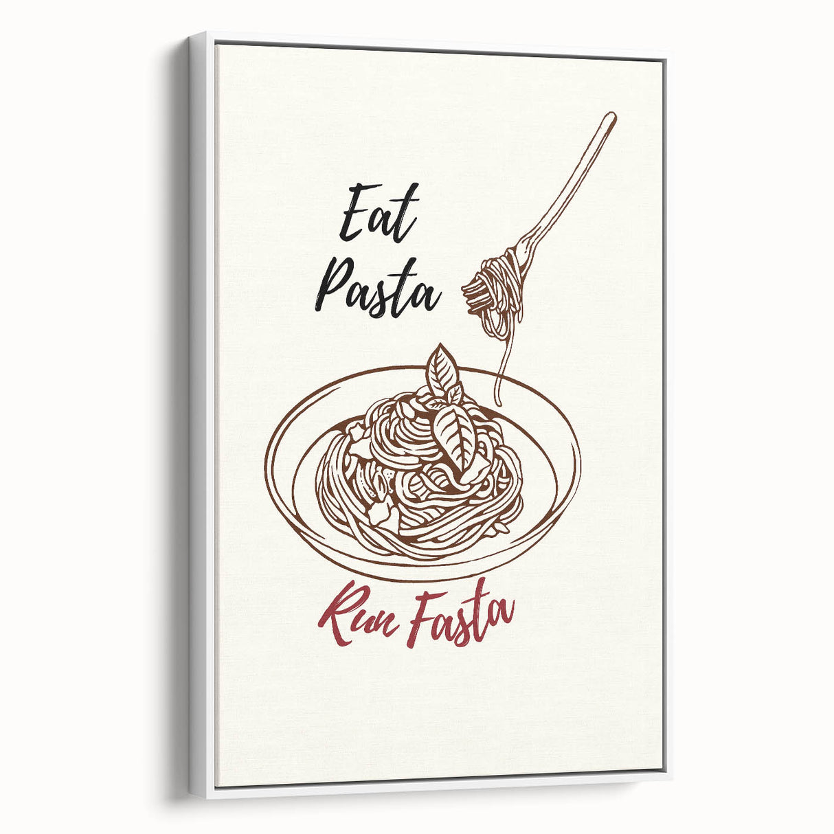 Vintage poster art featuring colorful culinary motifs on a large framed canvas, ideal for living room decor.