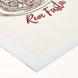 Art deco poster featuring a monochrome culinary theme on rolled canvas, suitable for dining room decor.