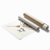 Extra large rolled print featuring a floral art design in pastel shades.