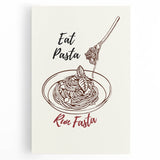 Large black and white stretched canvas featuring a minimalist food-inspired design, ideal for kitchen wall art.