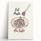 Large black and white stretched canvas featuring a minimalist food-inspired design, ideal for kitchen wall art.