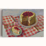 Black and white stretched canvas featuring an array of assorted pastries, ideal for kitchen wall art.