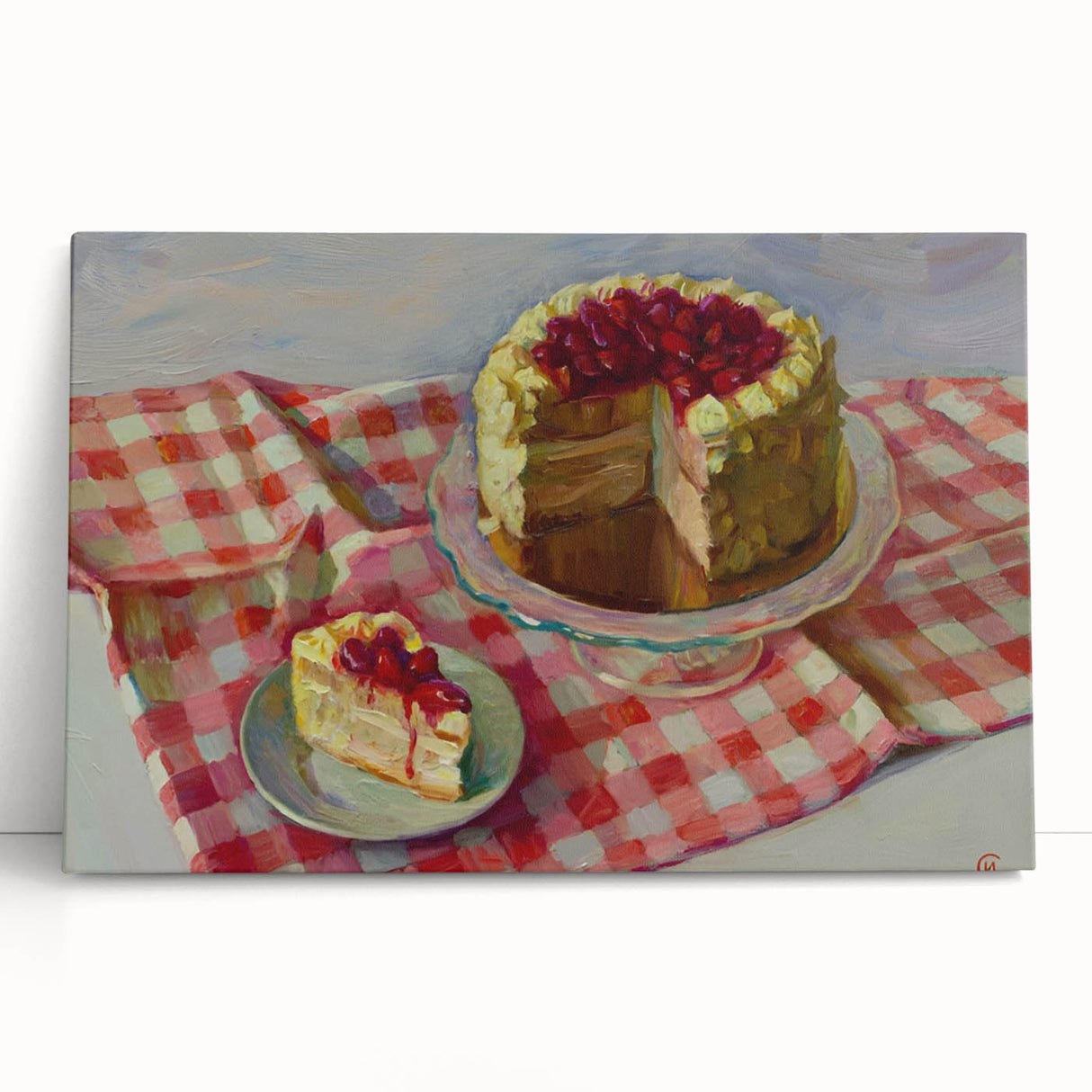Black and white photo of assorted pastries on a stretched canvas, ideal for kitchen wall art.