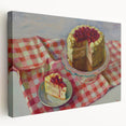 Large canvas print featuring an array of colorful pastries, ideal for kitchen wall art.