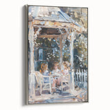 Framed canvas depicting a bustling food market scene in vibrant colors, ideal for kitchen wall art.