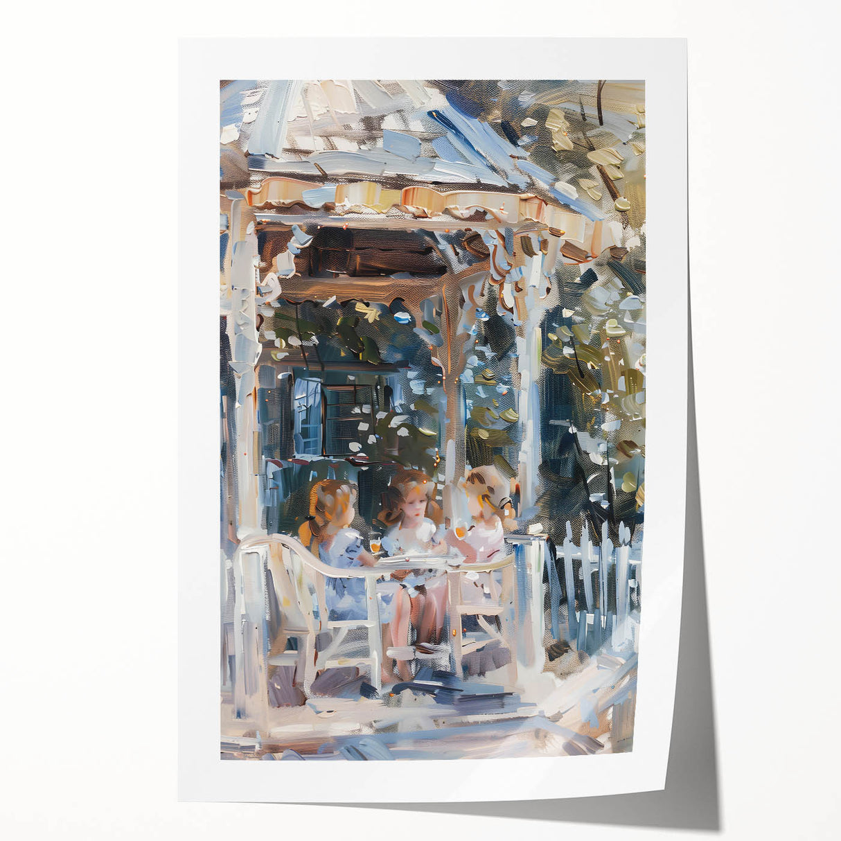 Rolled print of a colorful floral art, ideal for art wall in dining room or bathroom.