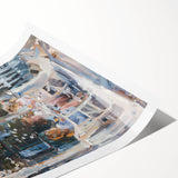 Extra large wall art featuring line art flowers in black and white on a rolled canvas, ideal for large living room decor.