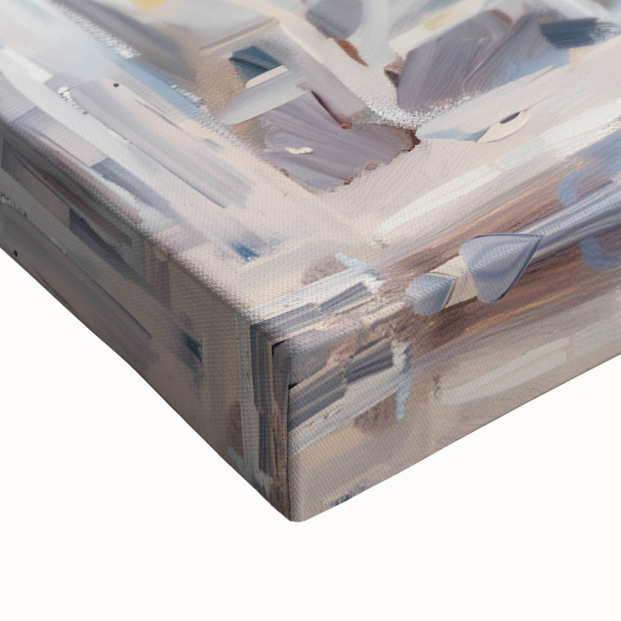 Large art of a black and white landscape painting on stretched canvas, ideal for bedroom wall decor.