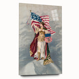 Columbia & American Flag - Red, White, and Blue Wall Art
