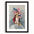 Columbia & American Flag - Red, White, and Blue Wall Art