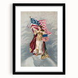 Columbia & American Flag - Red, White, and Blue Wall Art