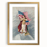 Columbia & American Flag - Red, White, and Blue Wall Art