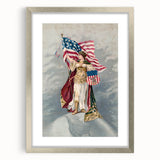 Columbia & American Flag - Red, White, and Blue Wall Art