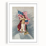 Columbia & American Flag - Red, White, and Blue Wall Art