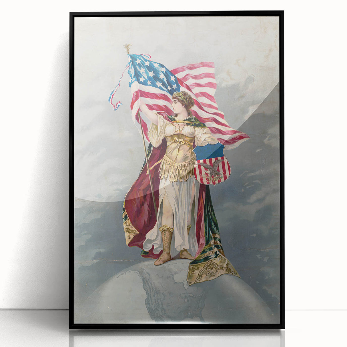Columbia & American Flag - Red, White, and Blue Wall Art