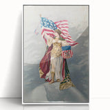 Columbia & American Flag - Red, White, and Blue Wall Art