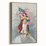 Columbia & American Flag - Red, White, and Blue Wall Art