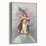 Columbia & American Flag - Red, White, and Blue Wall Art