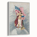 Columbia & American Flag - Red, White, and Blue Wall Art