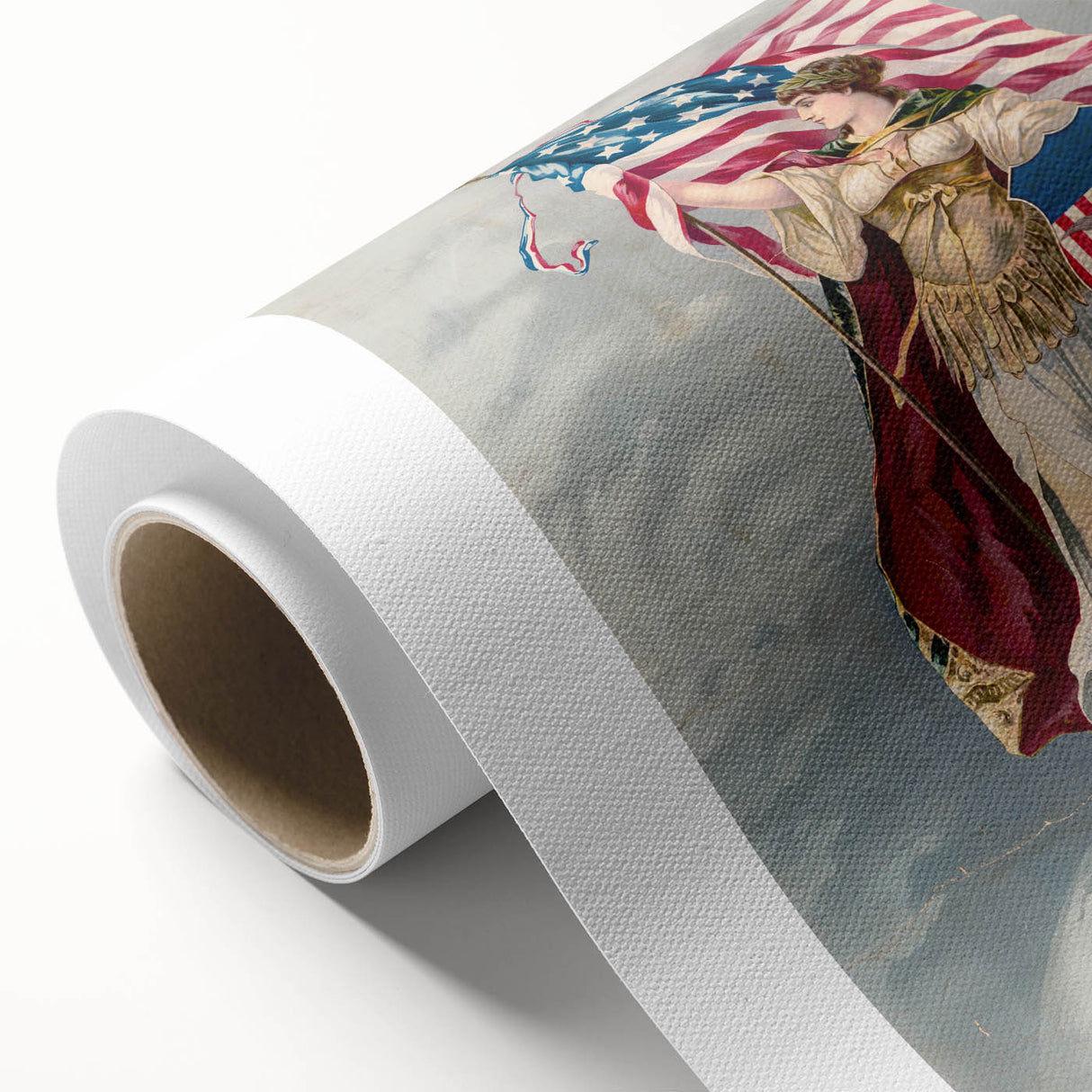 Columbia & American Flag - Red, White, and Blue Wall Art