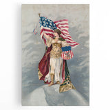 Columbia & American Flag - Red, White, and Blue Wall Art