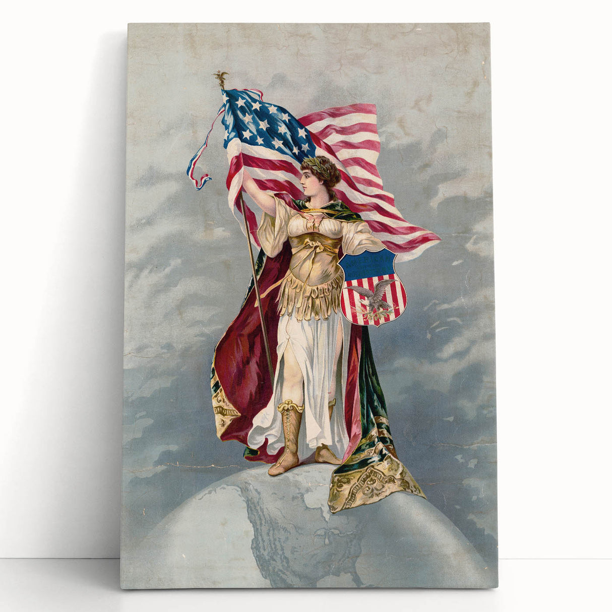 Columbia & American Flag - Red, White, and Blue Wall Art