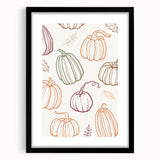 Pumpkin Pattern Halloween Wall Art - Rustic Fall Halloween Decor