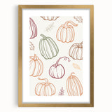 Pumpkin Pattern Halloween Wall Art - Rustic Fall Halloween Decor