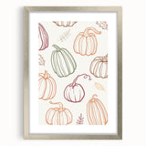 Pumpkin Pattern Halloween Wall Art - Rustic Fall Halloween Decor